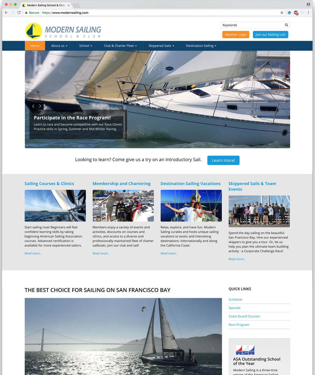 Modern Sailing Website