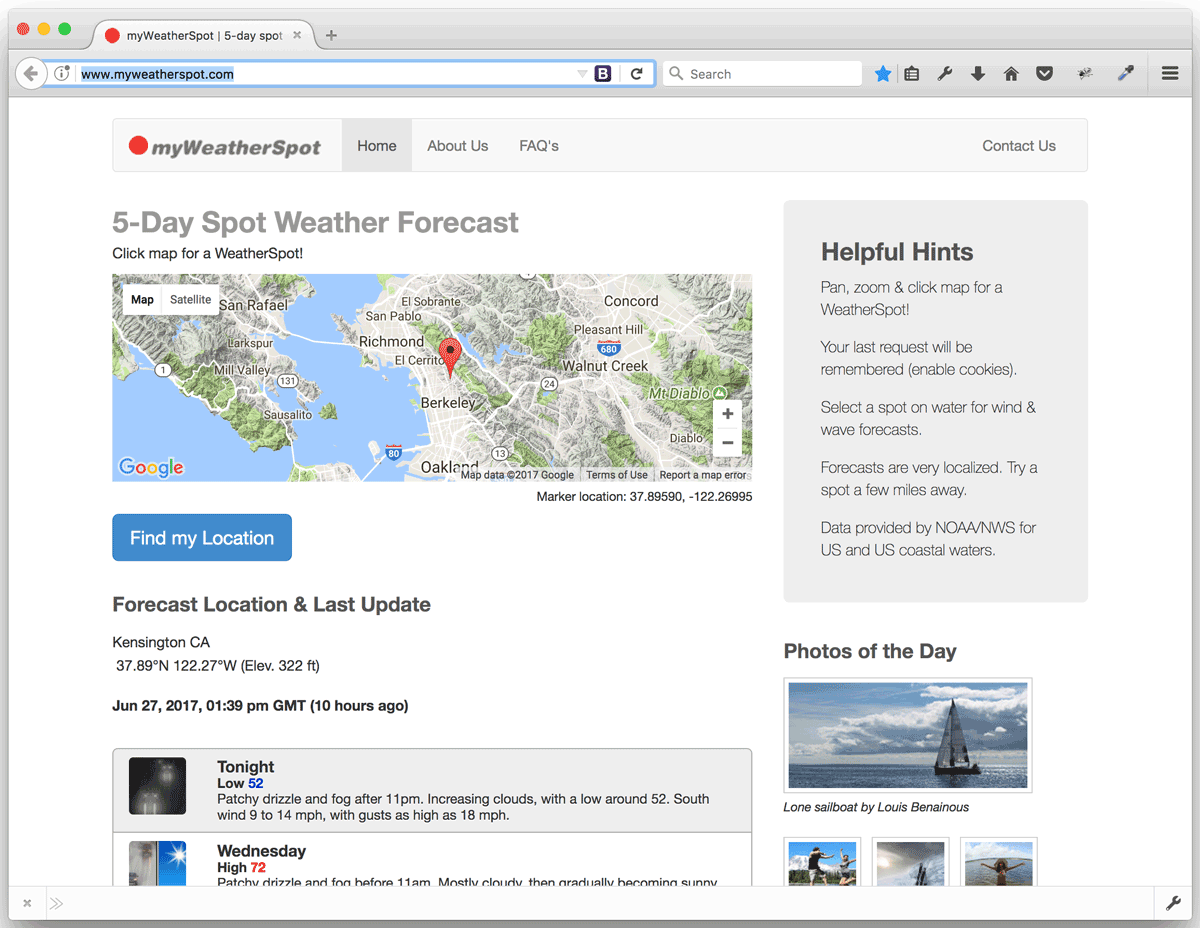 myWeatherSpot screenshot