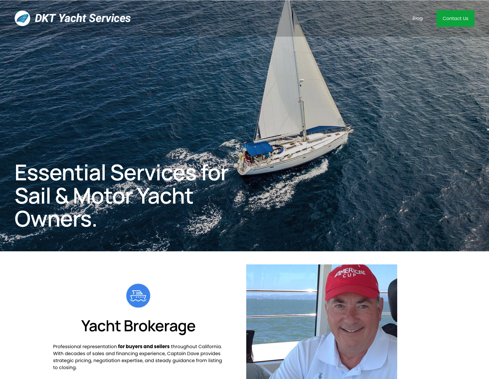 DKT Yacht Services website screenshot