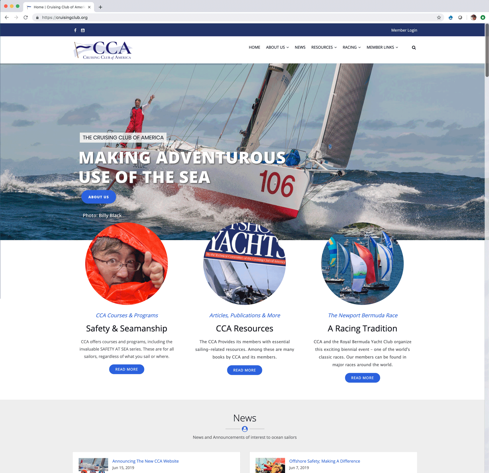 CCA Website Screenshot