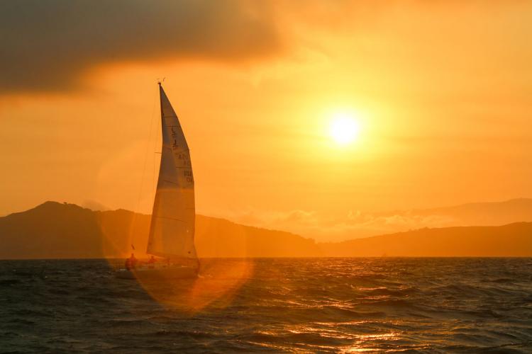 Sailing at sunset